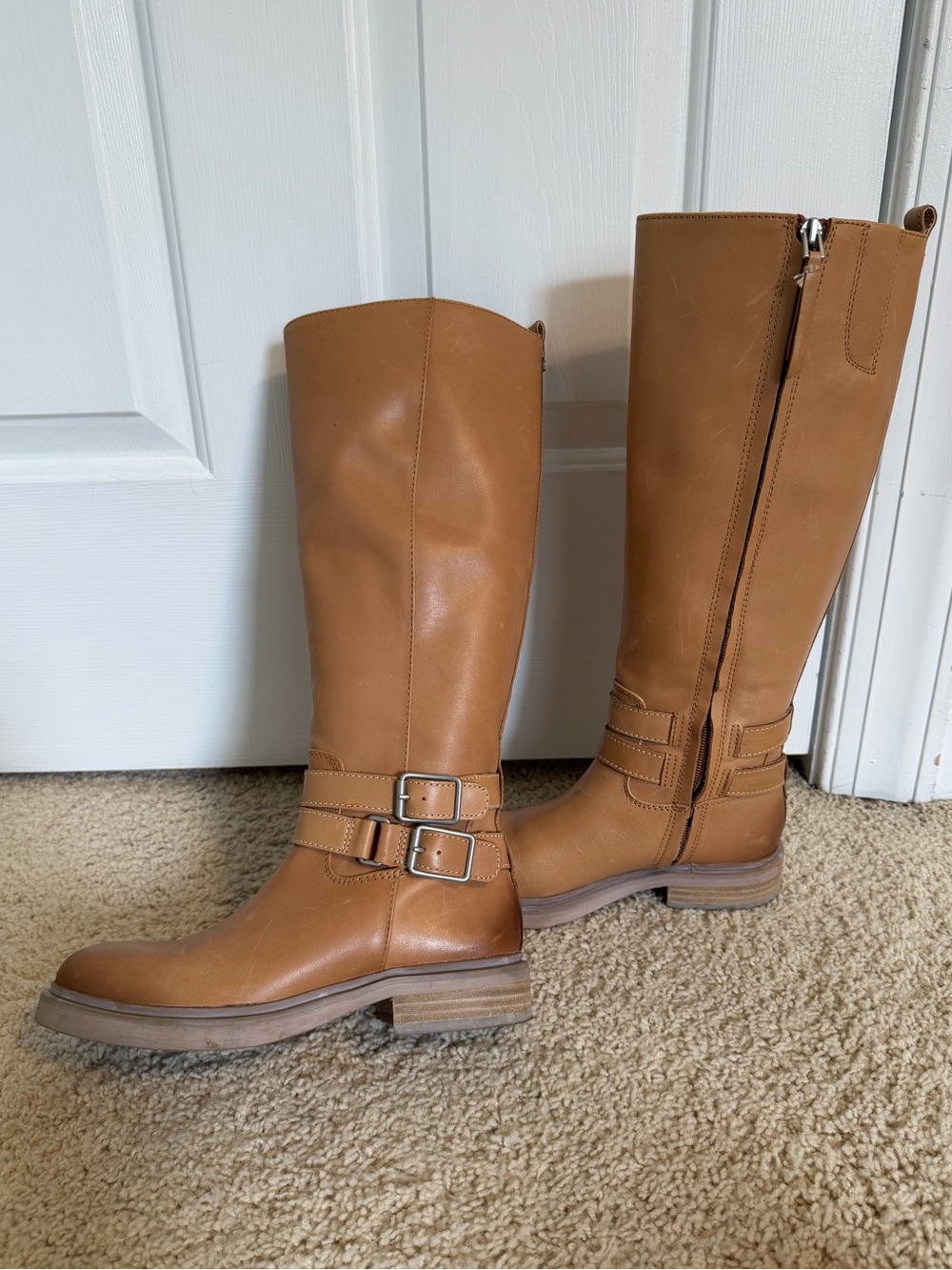 Sam Edelman Freda Riding Boots beige leather tall boots 6